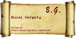 Buzai Gergely névjegykártya